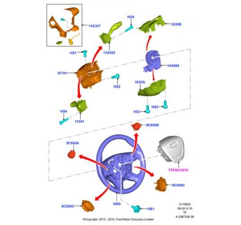 ANILLO AIRBAG - Ford...